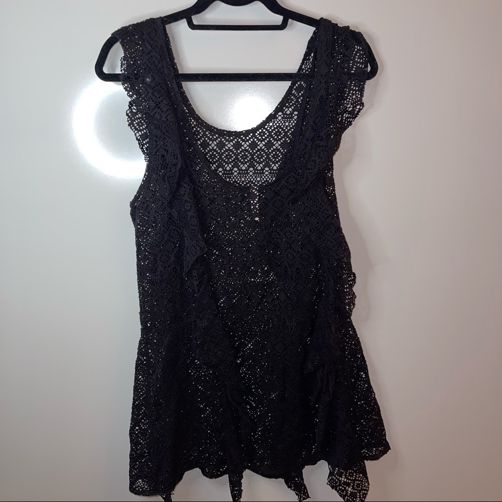 Victorias Secret Women’s Swim Lace Ruffle Tank Top Cover Up Dress